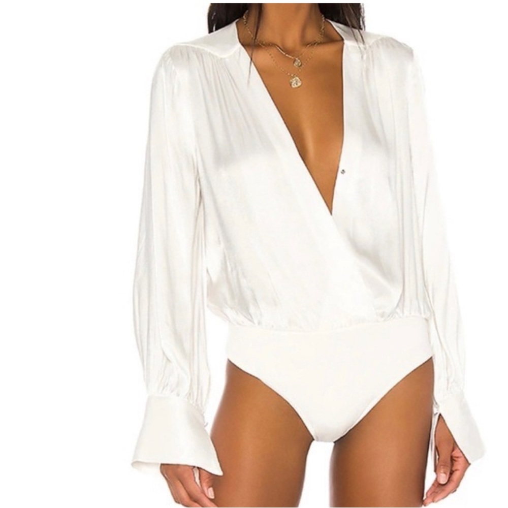 Bardot cream Silk bodysuit top